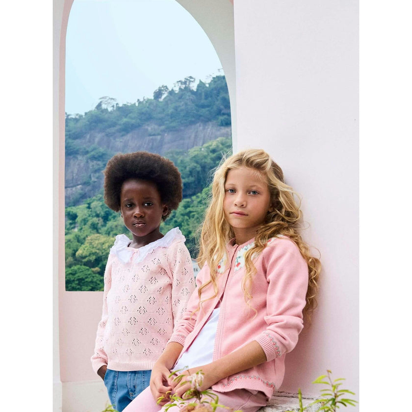 Dusty Pink Helado Cotton Girl Cardigan