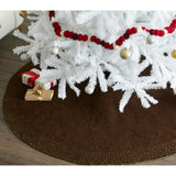 Handmade Christmas Tree Skirt in Felt - Quilted Edge White House Design  - 60"