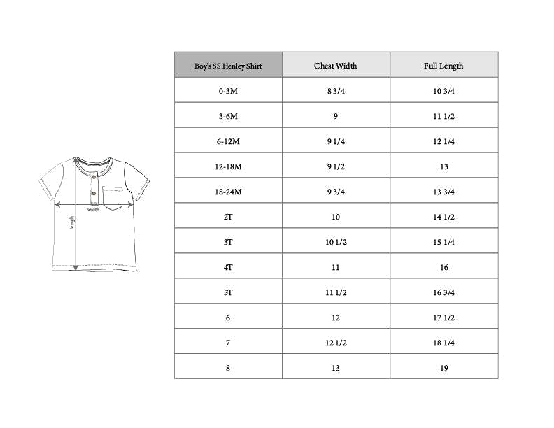 Boy's Short Sleeve Henley Shirt Retro Banner