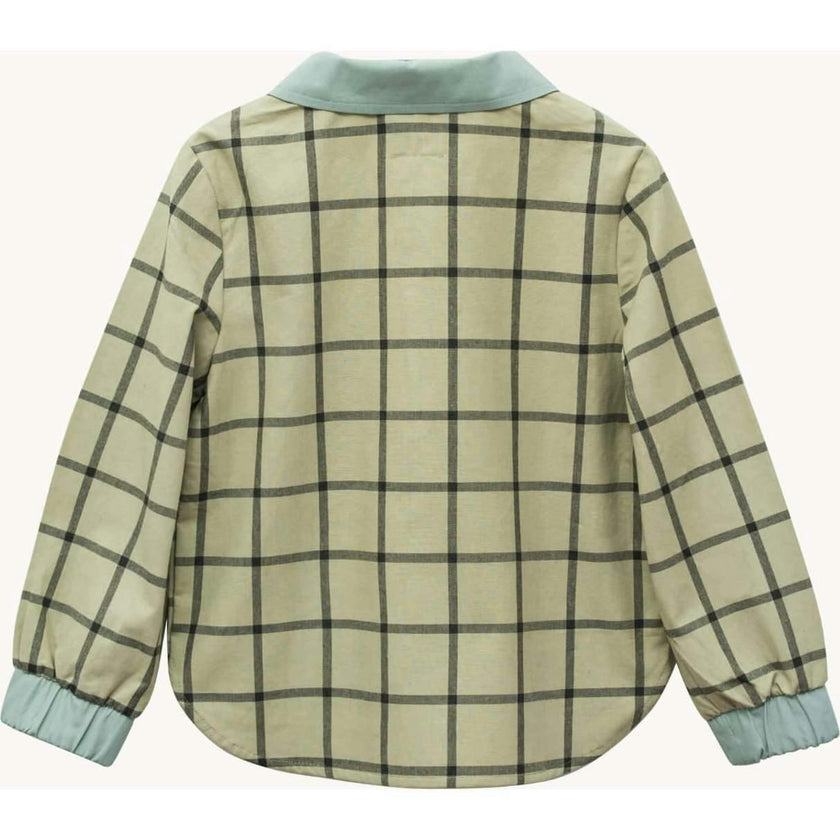 children's plaid shirt - misty green