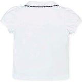 Organic Puff Sleeve Jersey Knit Polo, White