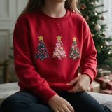 Liberty of London children's Christmas trees design red jumper