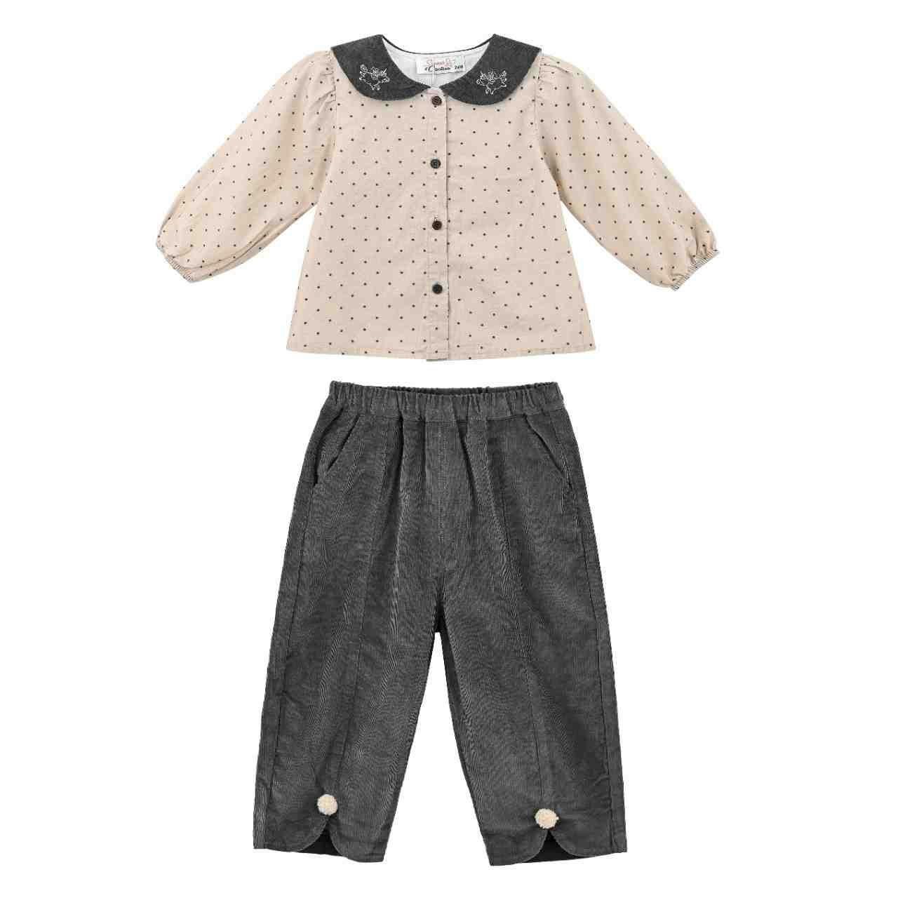 Beige Polka Dot Outfit