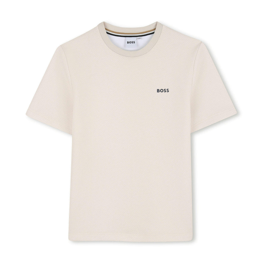 Beige Minimal Logo T-Shirt