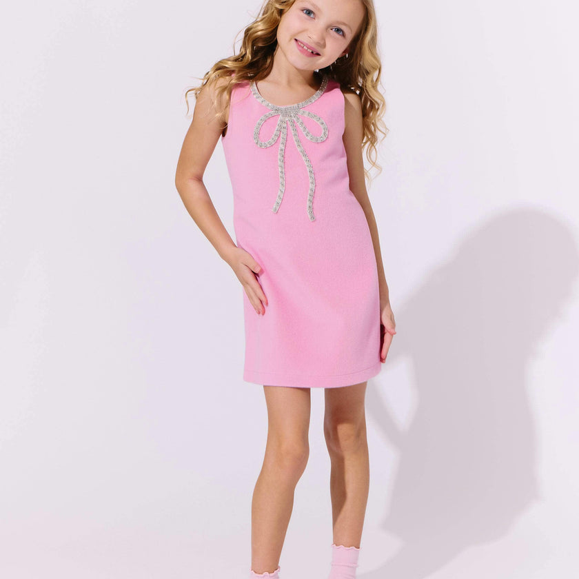 Pink Velvet Bow Princess Dress