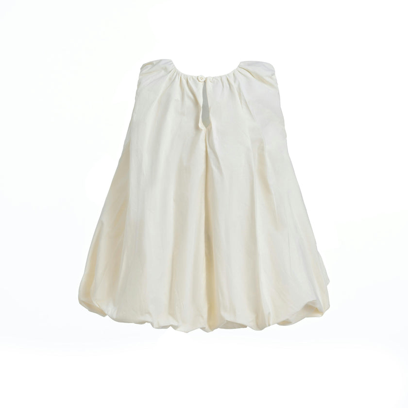 Ivory Sleeveless Bow Dress