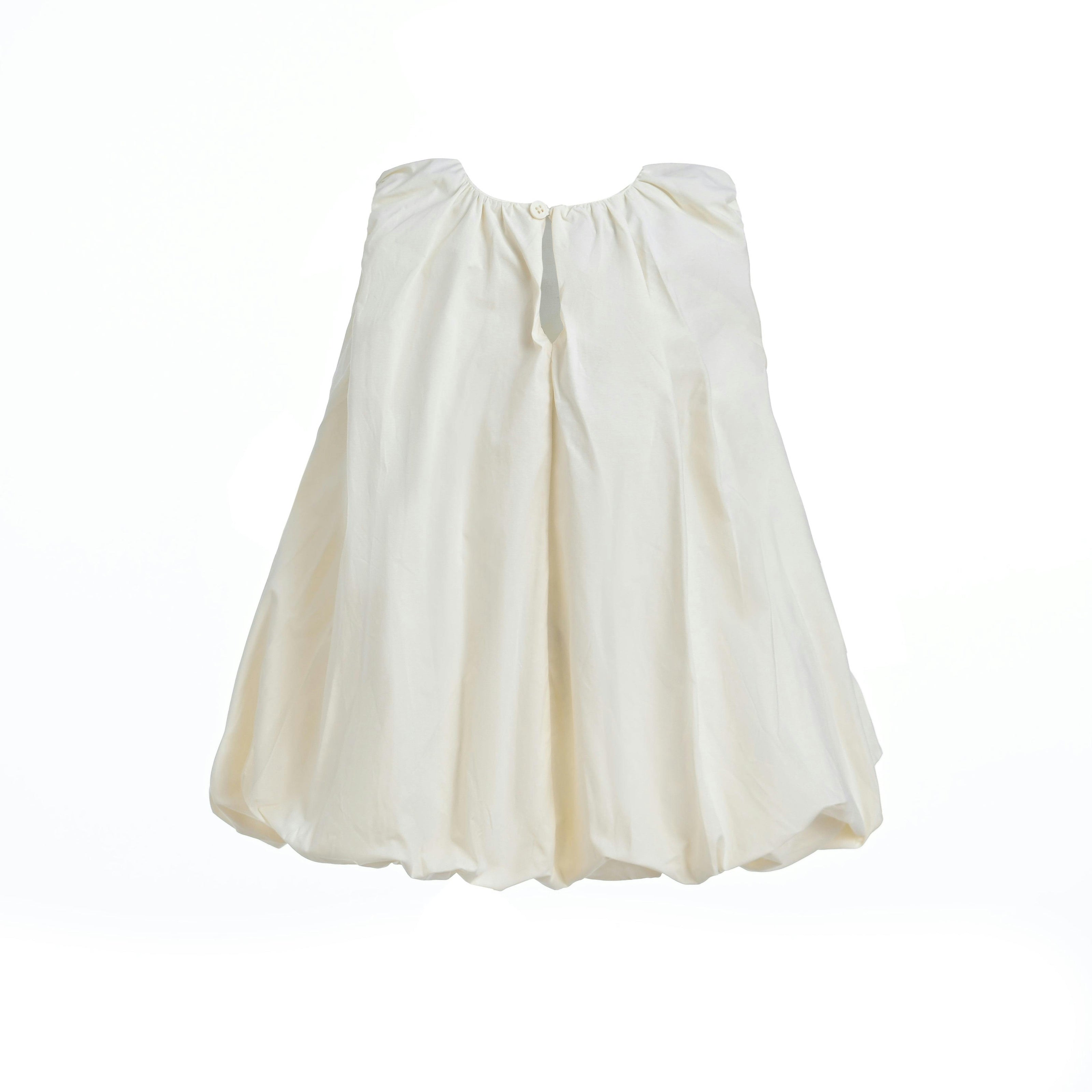 Ivory Sleeveless Bow Dress