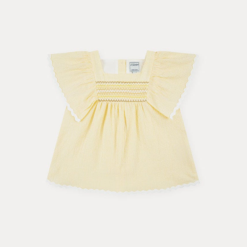 Seersucker Smocked Girl Blouse