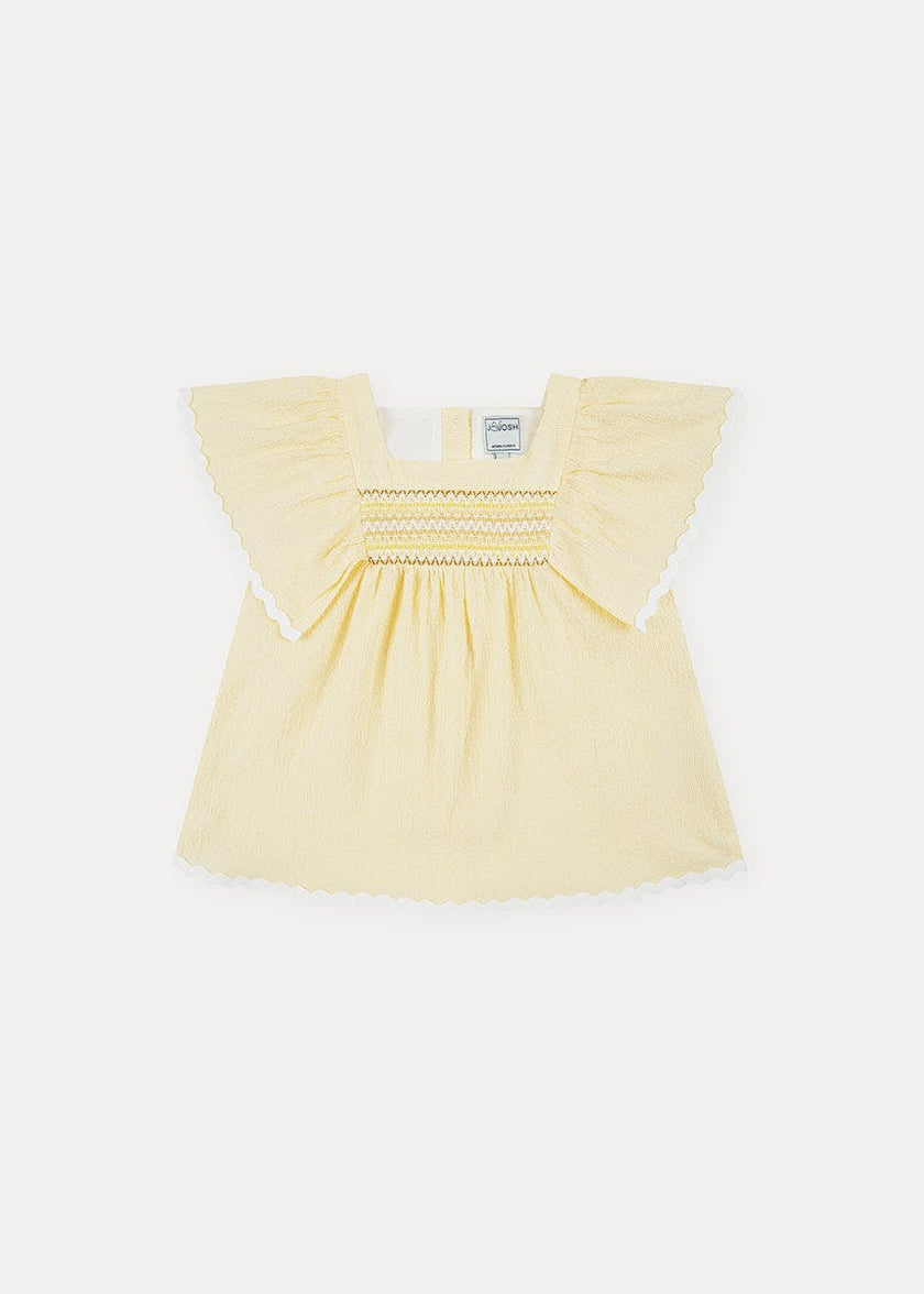 Seersucker Smocked Girl Blouse