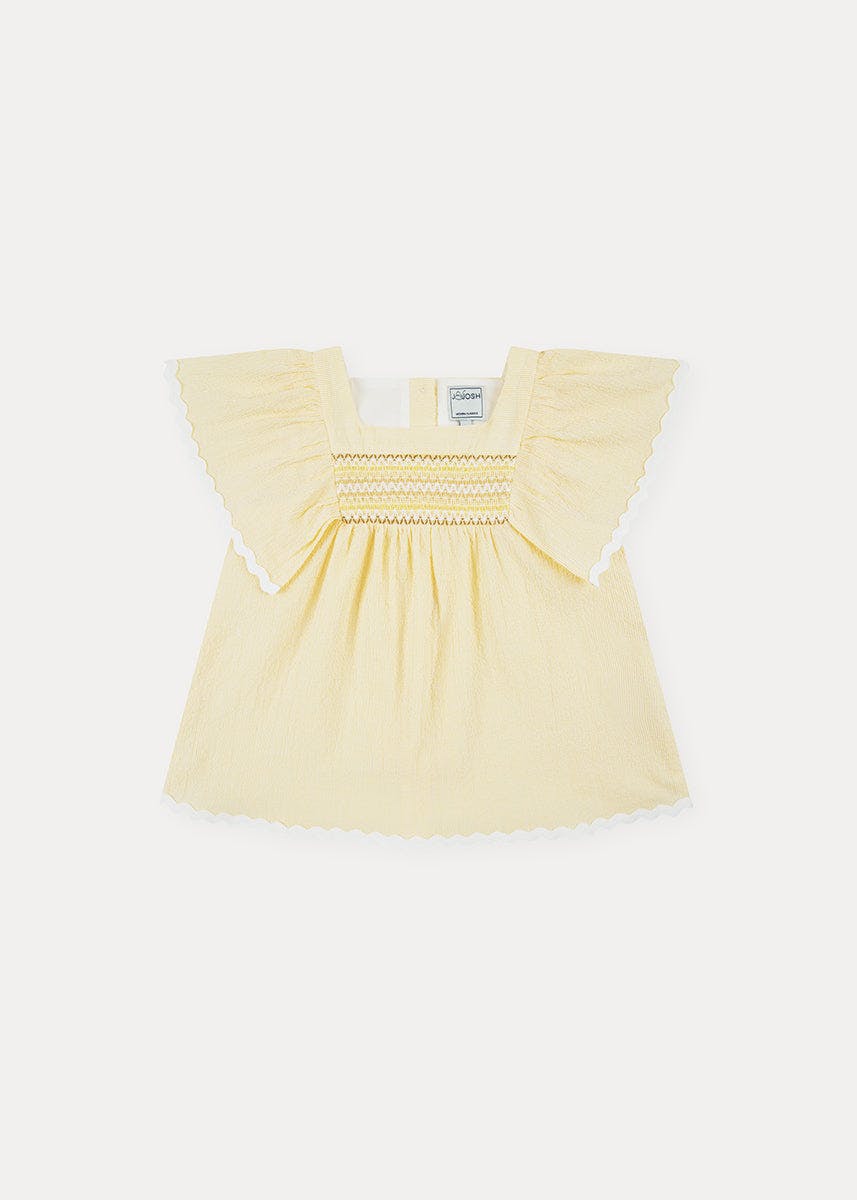 Seersucker Smocked Girl Blouse
