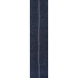 Linja Solid Centre Stripe Machine-Washable Area Rug, Navy