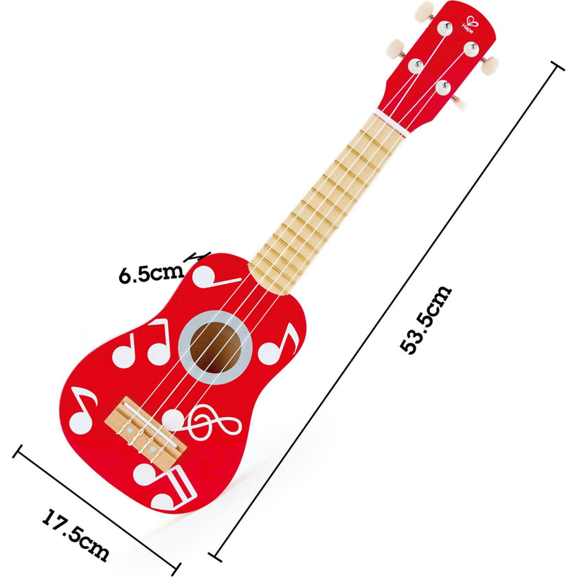 Kid's Wooden 21" Toy Ukulele in Red for Toddlers