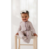 Footie Romper Lavender Cloud Checkered