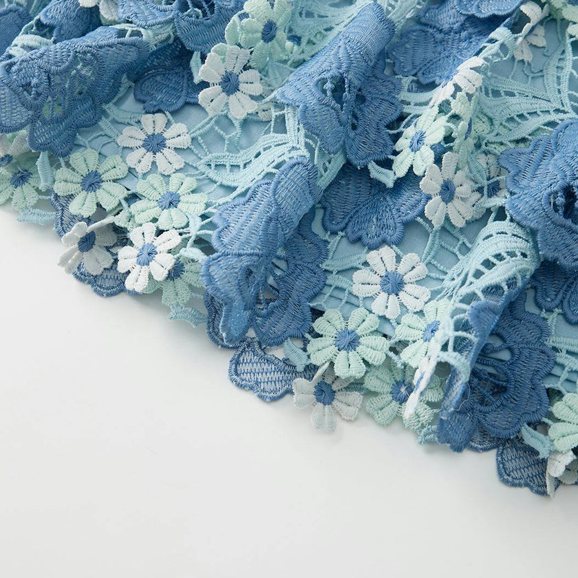 Jade Frill Embroidered Mini Skirt