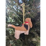 Basset Hound Hand Knit Christmas Ornament