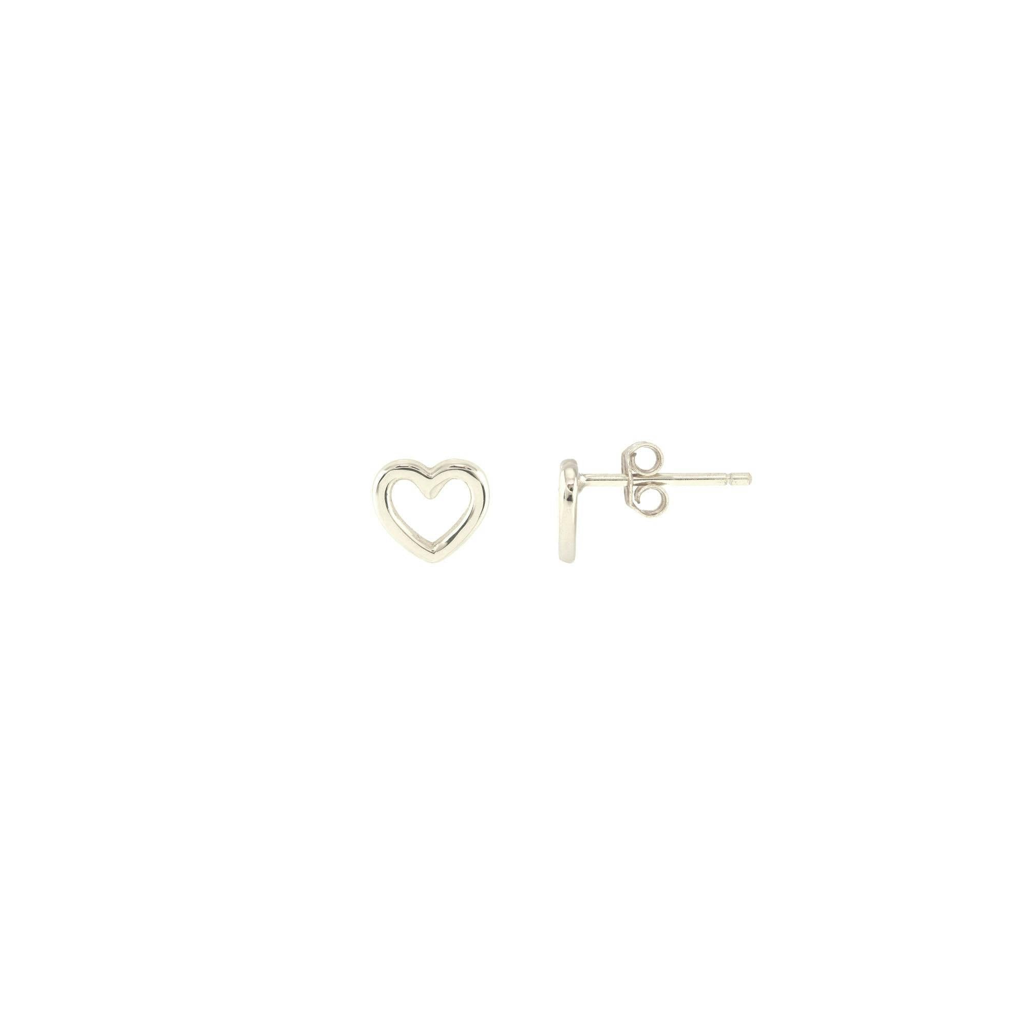 Heart Outline Stud Earrings