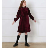 Lena dress (garnet velvet)