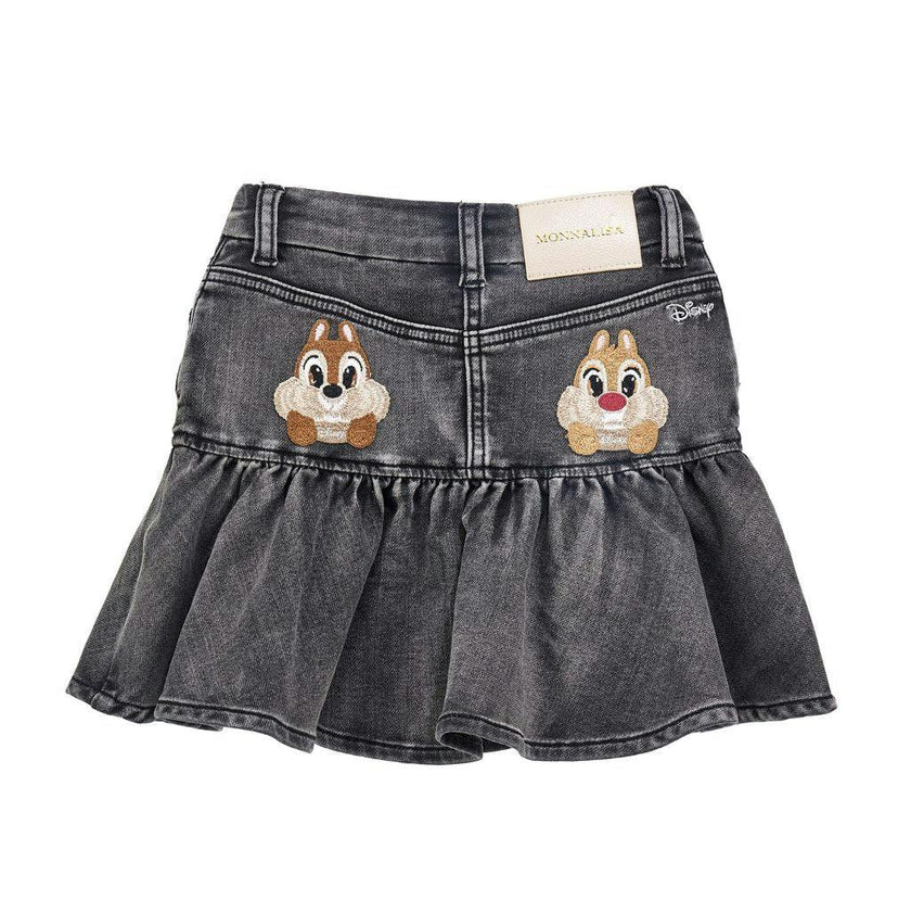 Black Disney Denim Skirt