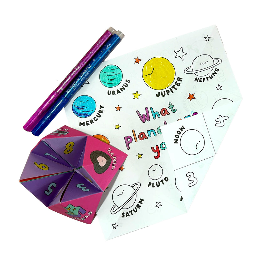 DIY Fortune Tellers Activity Kit - 24 Designs - 2 Sticker Sheets