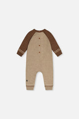 Knitted Intarsia Romper Brown Cinnamon