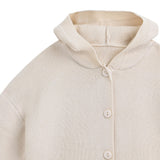 Beige Cotton Knit Hoodie Set
