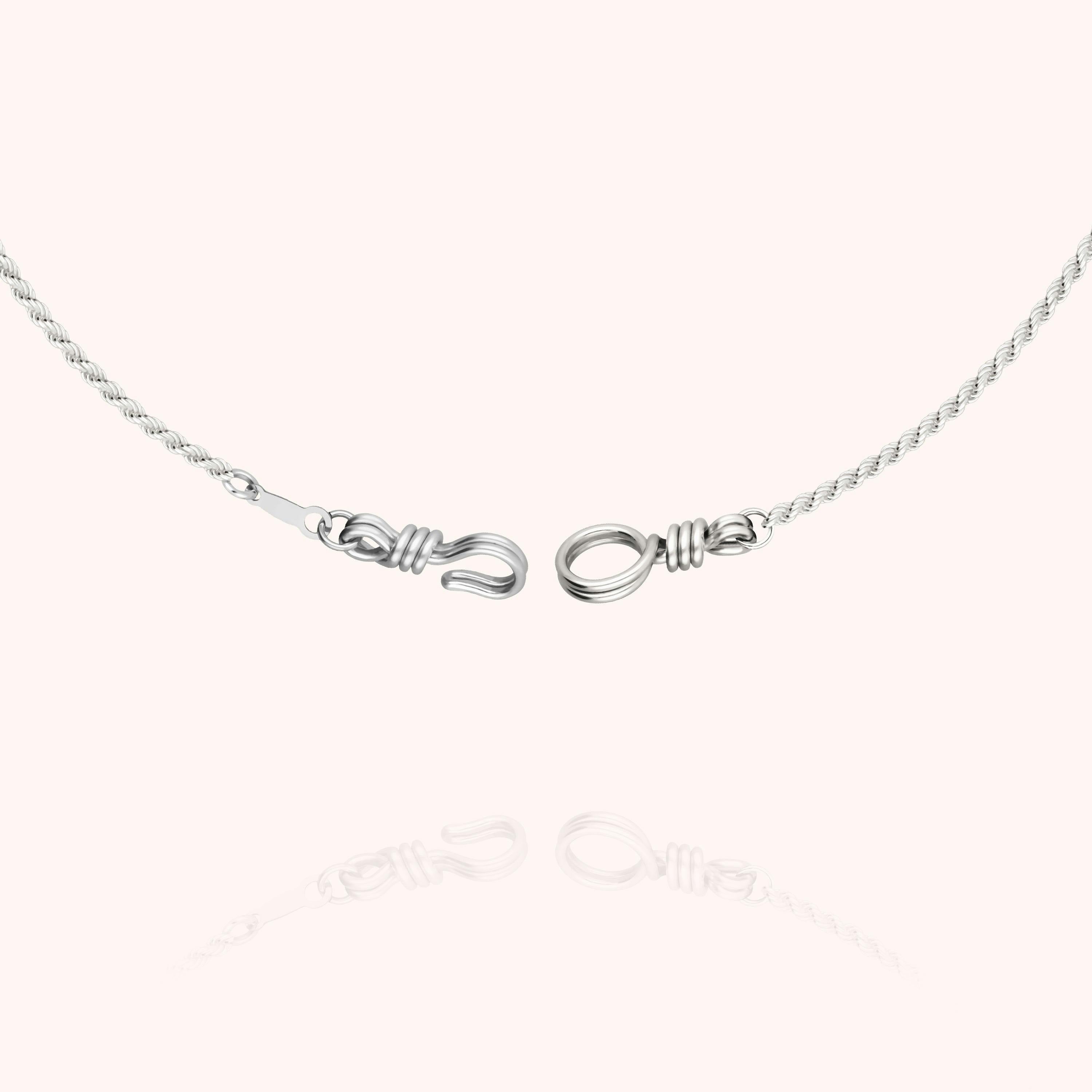 Rope Chain Necklace, 925 Sterling Silver