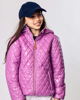 Kids Puffer Jacket in Hi-Gloss Pink Lavender