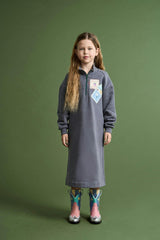 POSTCARD ZIPPER SWEATDRESS GREY