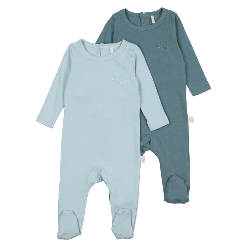 2 Pack Footies-Blue