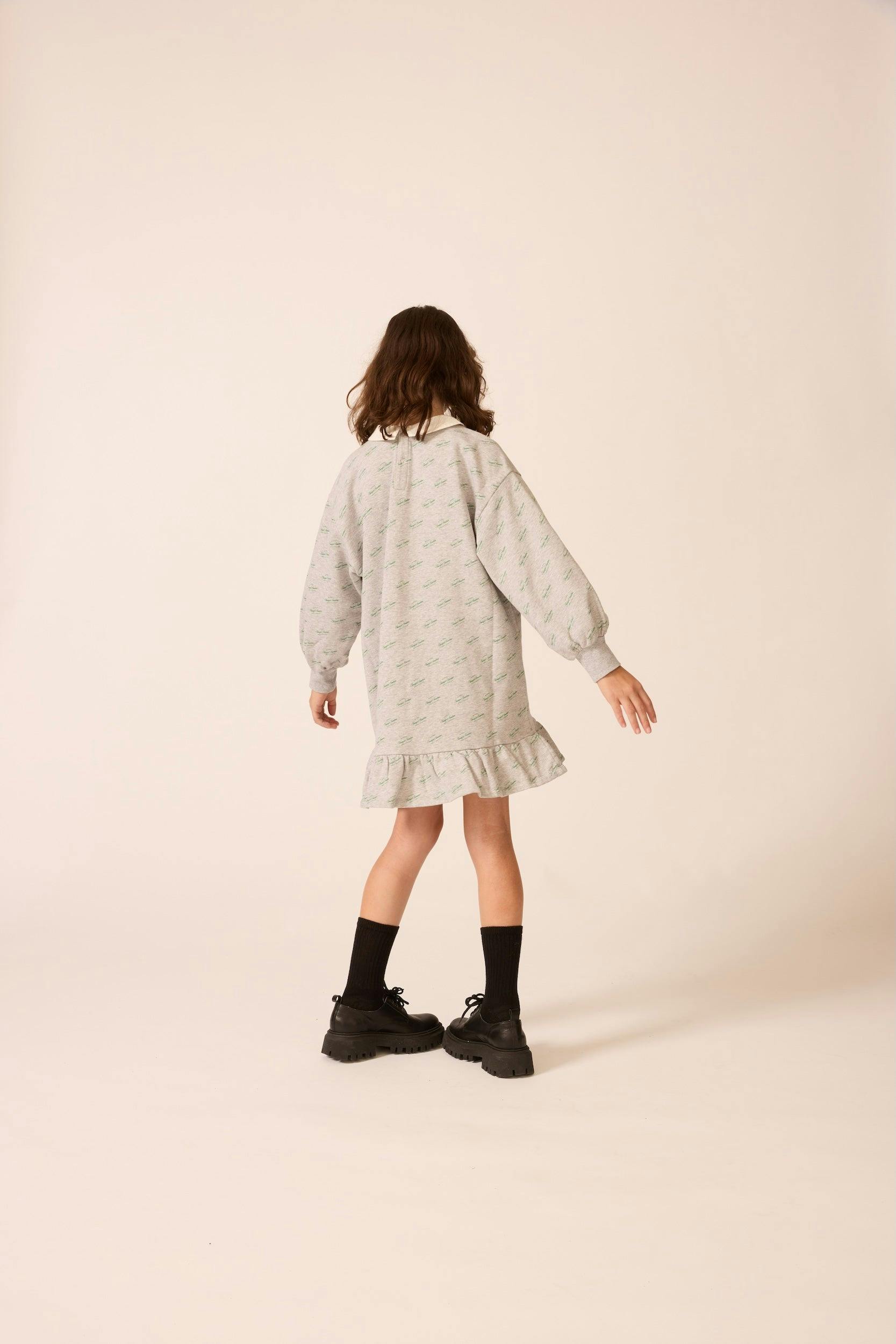 Organic Sweatshirt Dress in Heather Grey