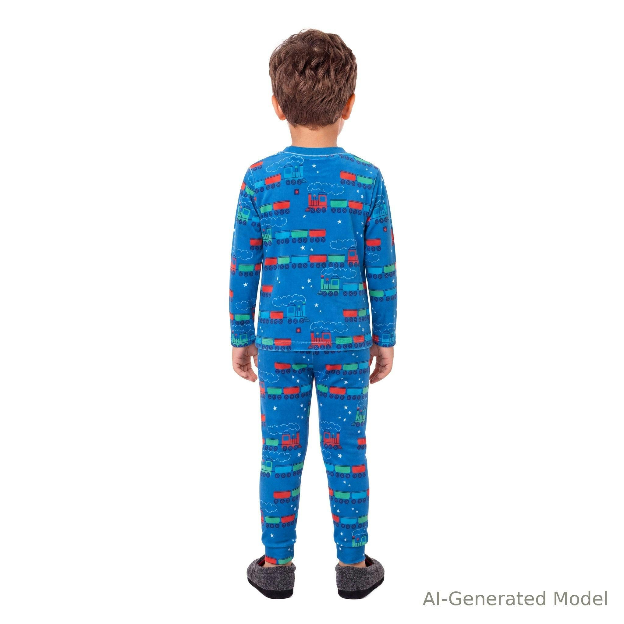 Boys (2-4) Velour Pajama Set | Holiday Express - Blue