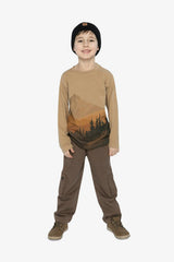 Long Sleeve Organic Cotton T-Shirt Beige