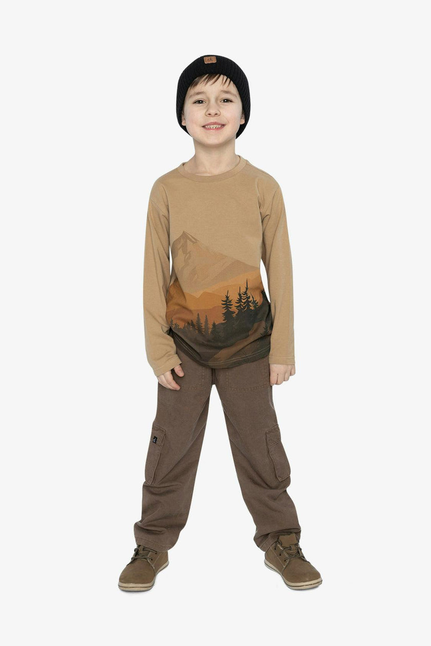 Long Sleeve Organic Cotton T-Shirt Beige