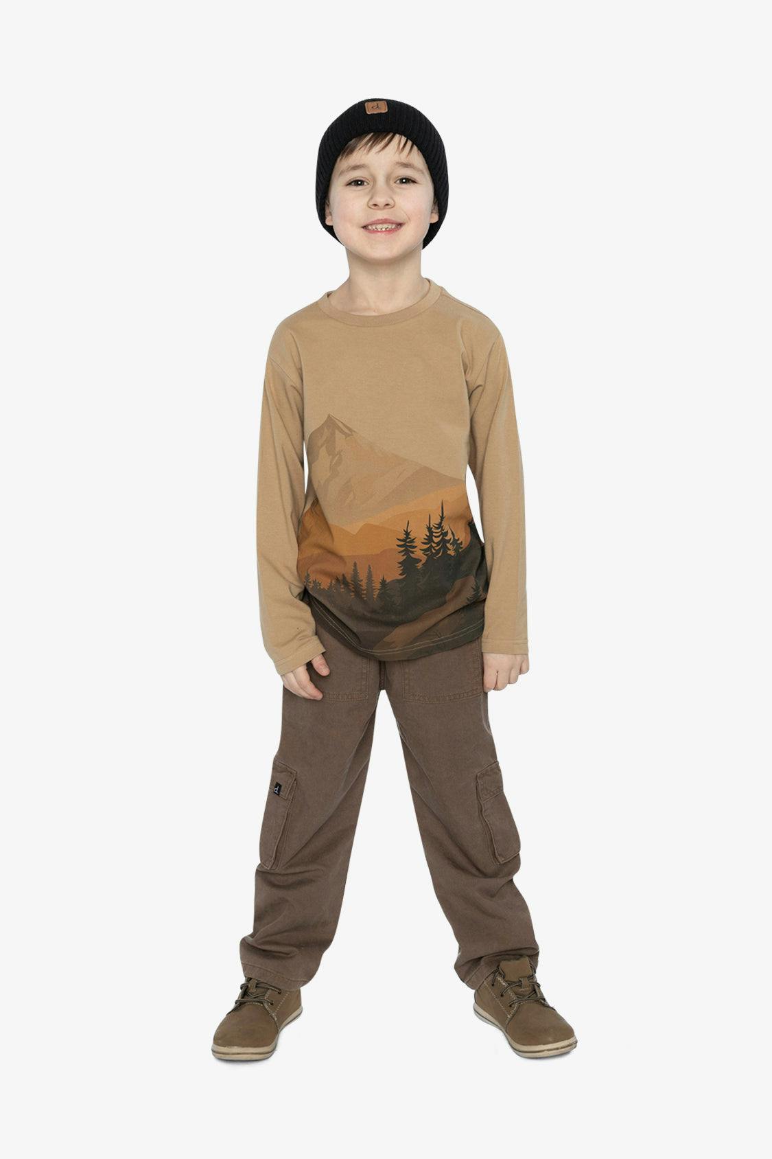 Long Sleeve Organic Cotton T-Shirt Beige