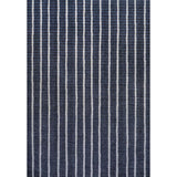 Rand Distressed Ticking Stripe Machine-Washable Area Rug, Navy