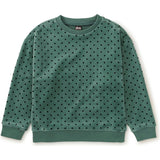 Relaxed Velour Pullover, Green