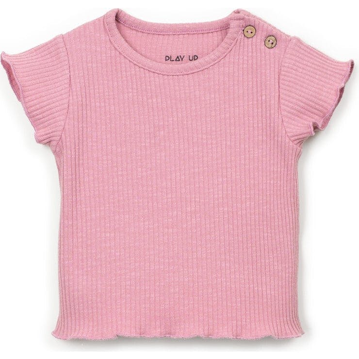 Ribbed Lettuce Edged T-Shirt