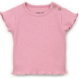 Ribbed Lettuce Edged T-Shirt