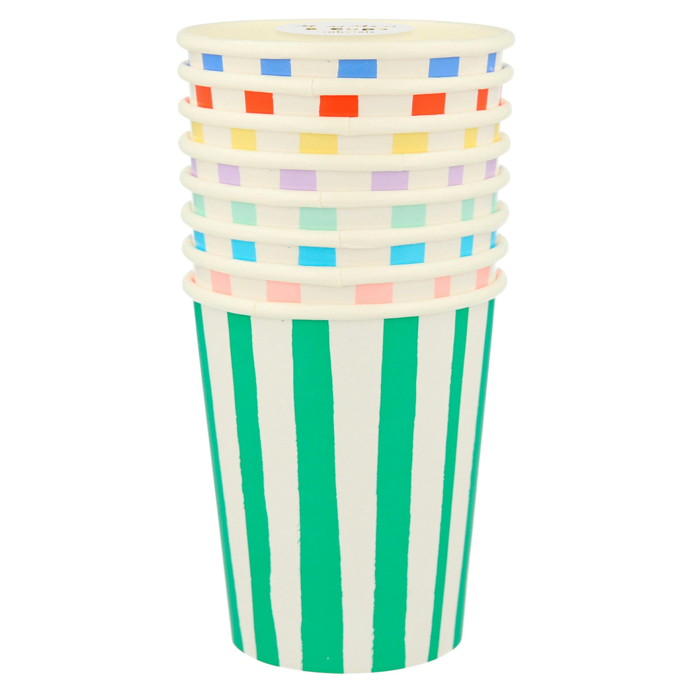Mixed Stripe Cups