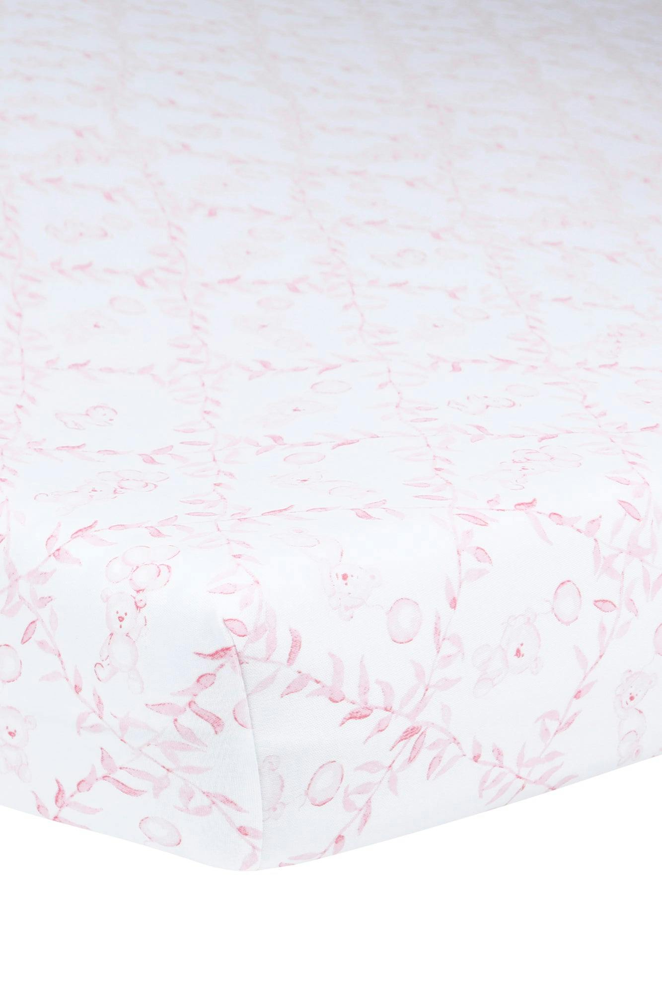 Pink Bears Trellace Crib Sheets