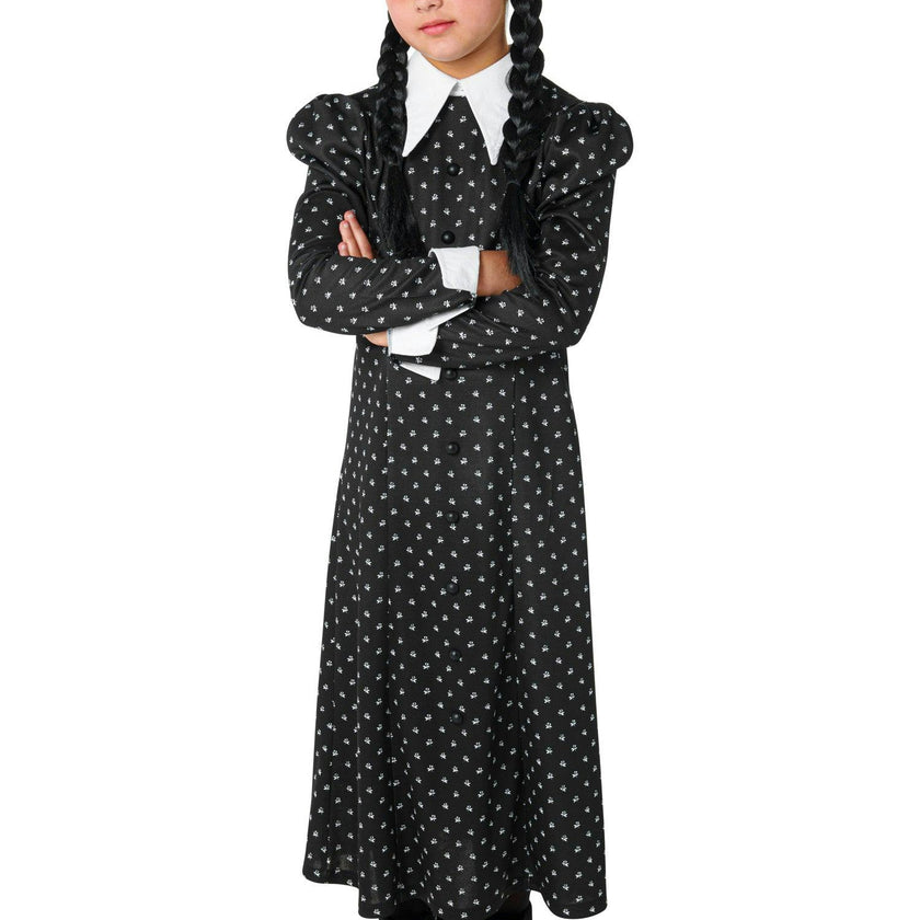 Girls' Polka Dot Wednesday Addams Dress