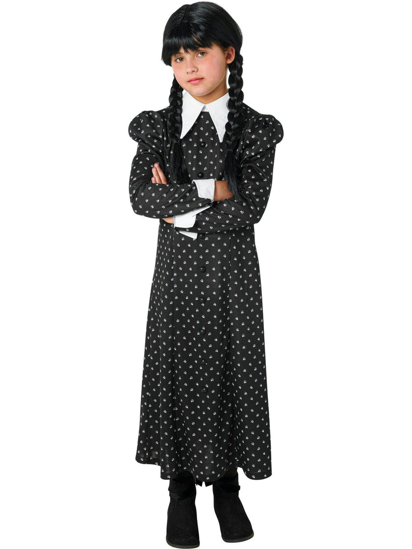 Girls' Polka Dot Wednesday Addams Dress