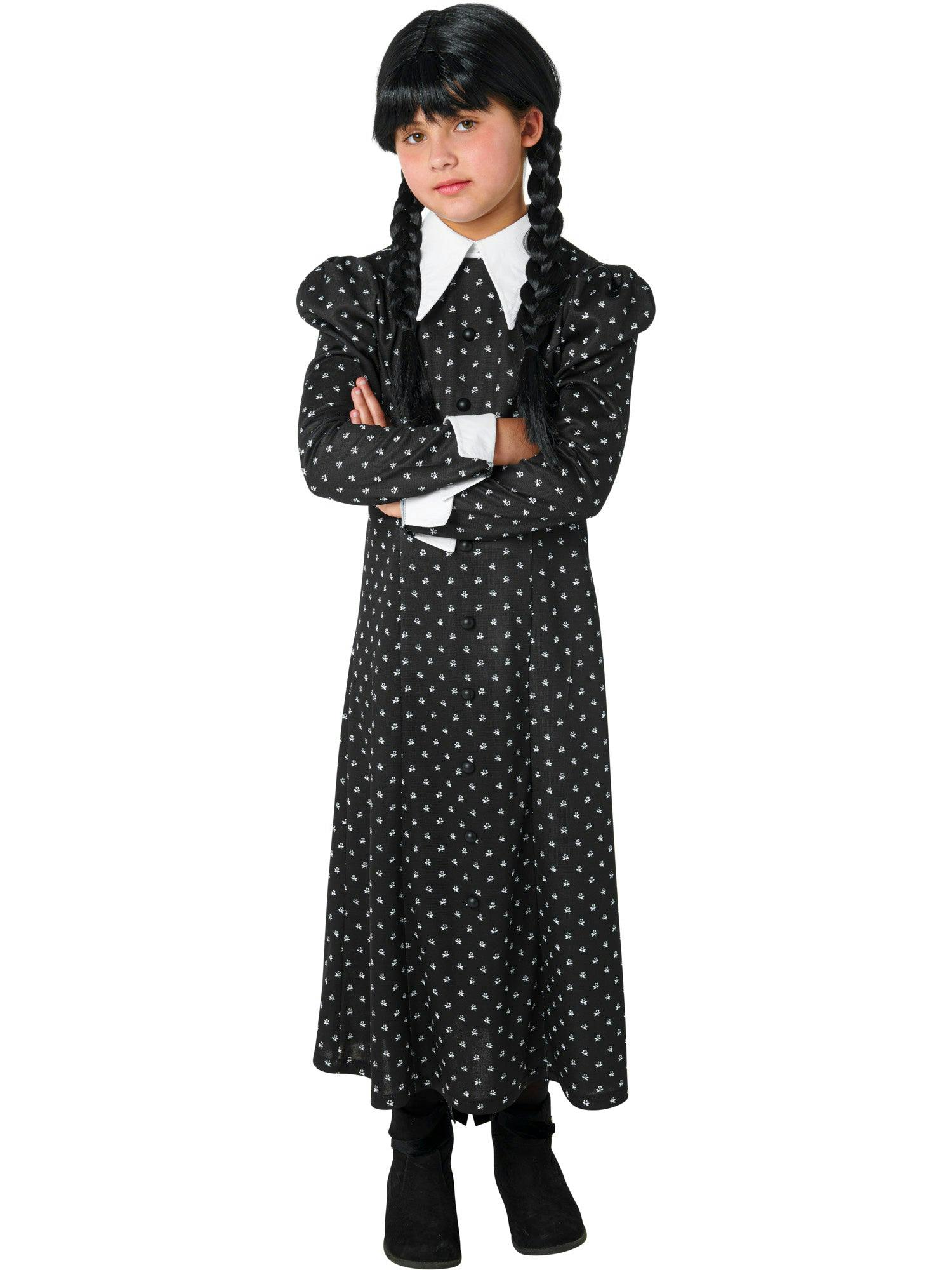 Girls' Polka Dot Wednesday Addams Dress