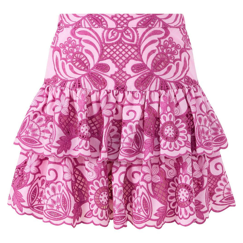 Alora Embroidered Frill Mini Skirt