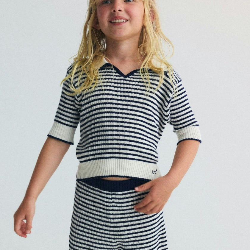 Azalea Polo Summer Midnight Mini Knit Stripes