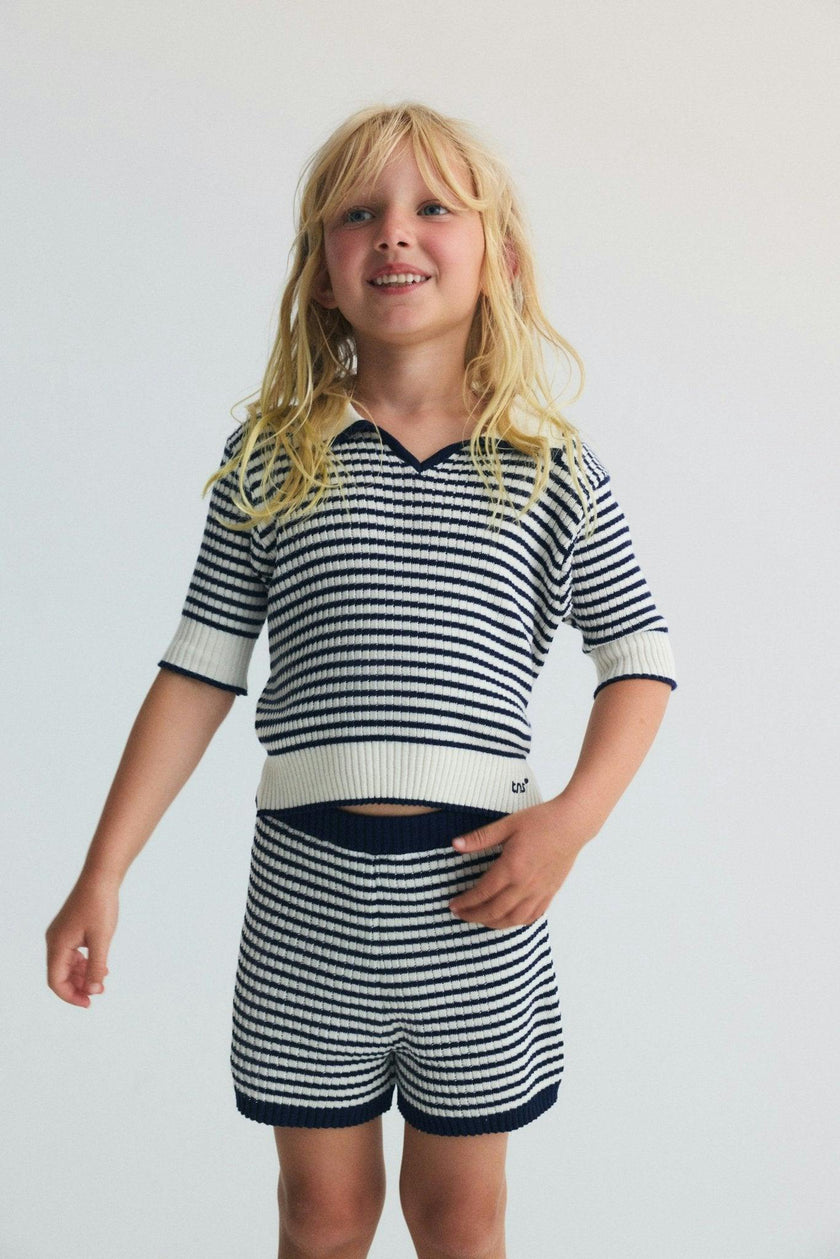 Azalea Polo Summer Midnight Mini Knit Stripes