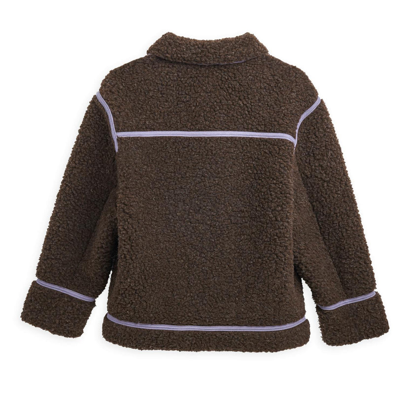 adult merino wool jacket - chocolate brown