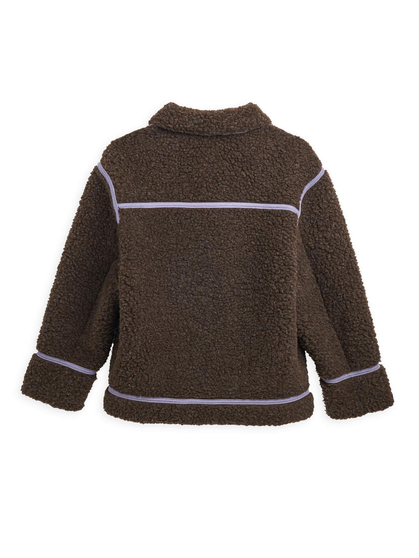 adult merino wool jacket - chocolate brown