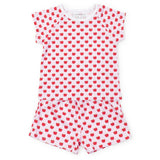 Emery Girls' Short Set - Schoolhouse Apples Pink