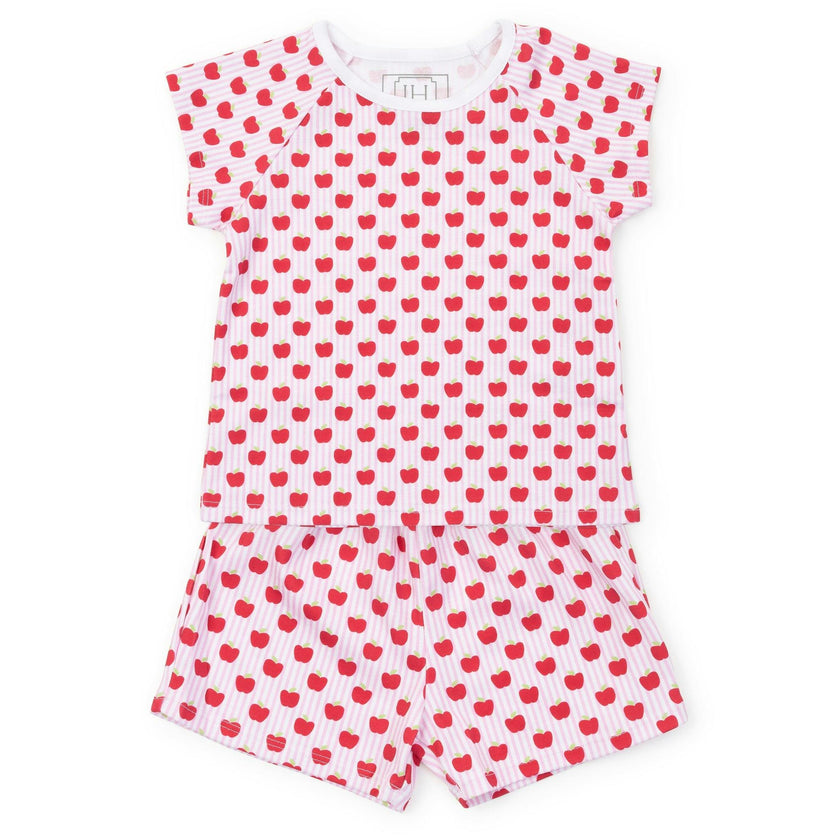 Emery Girls' Short Set - Schoolhouse Apples Pink